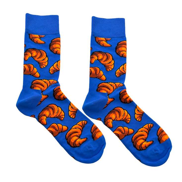 happy feet calcetines divertidos azul croissant happy feet calcetines divertidos azul croissant