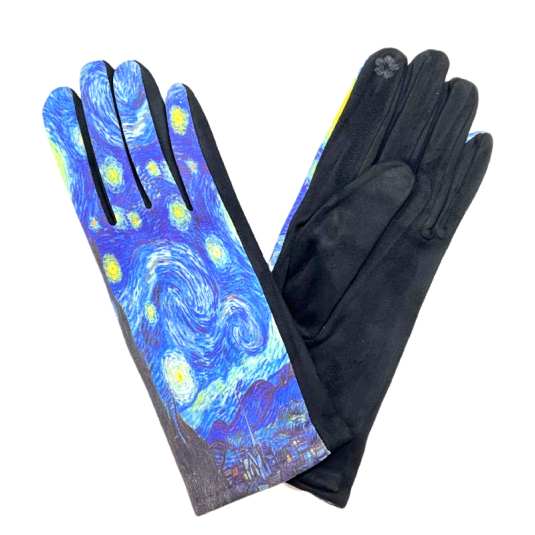 par de guantes para mujer la noche estrellada van gogh