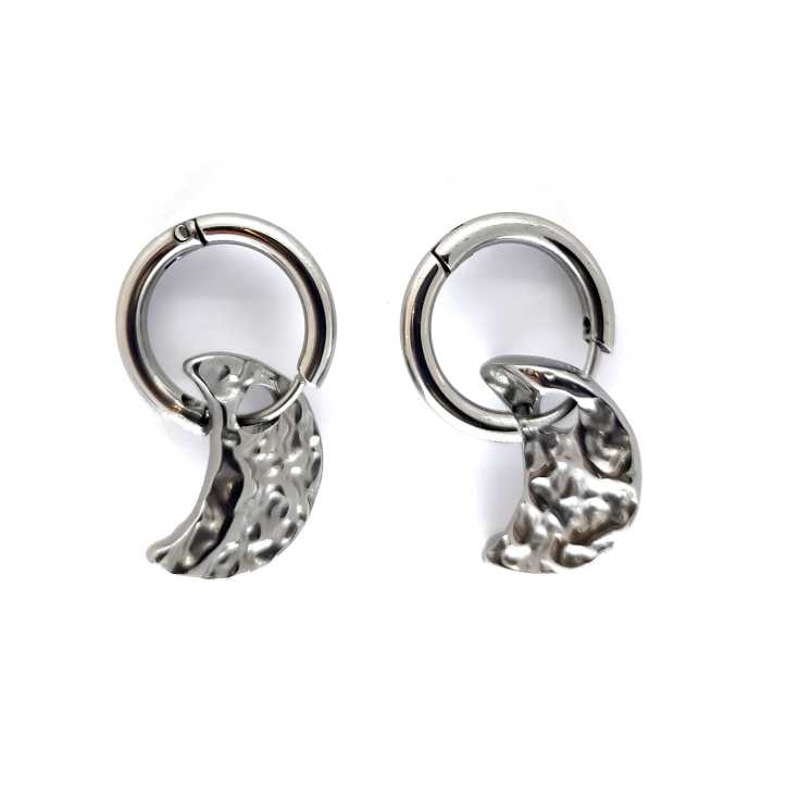 cascabela pendientes de luna plateada cascabela pendientes de luna plateada