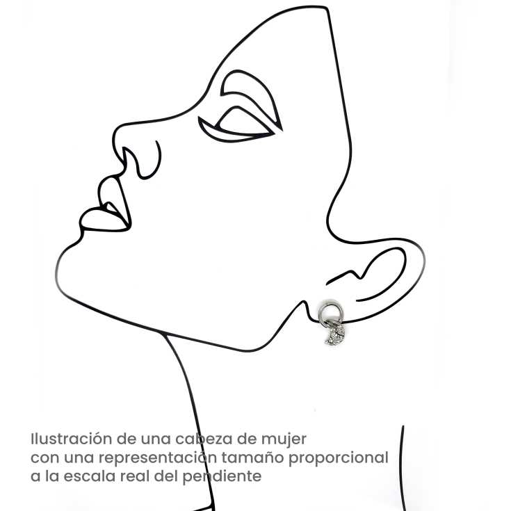 cascabela pendientes de luna plateada