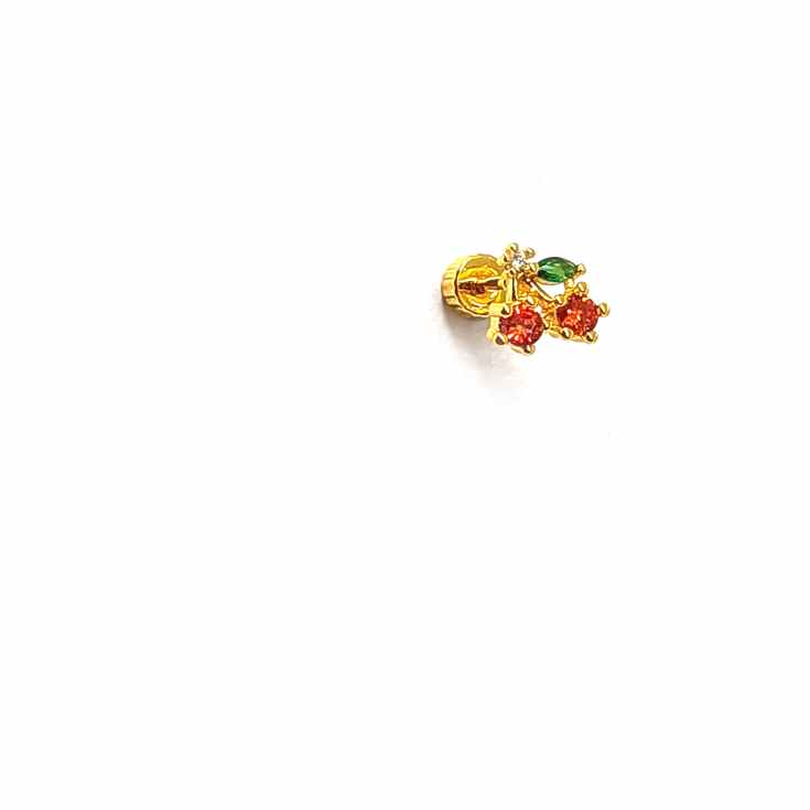 cascabela piercing dorado cherry circonitas colores