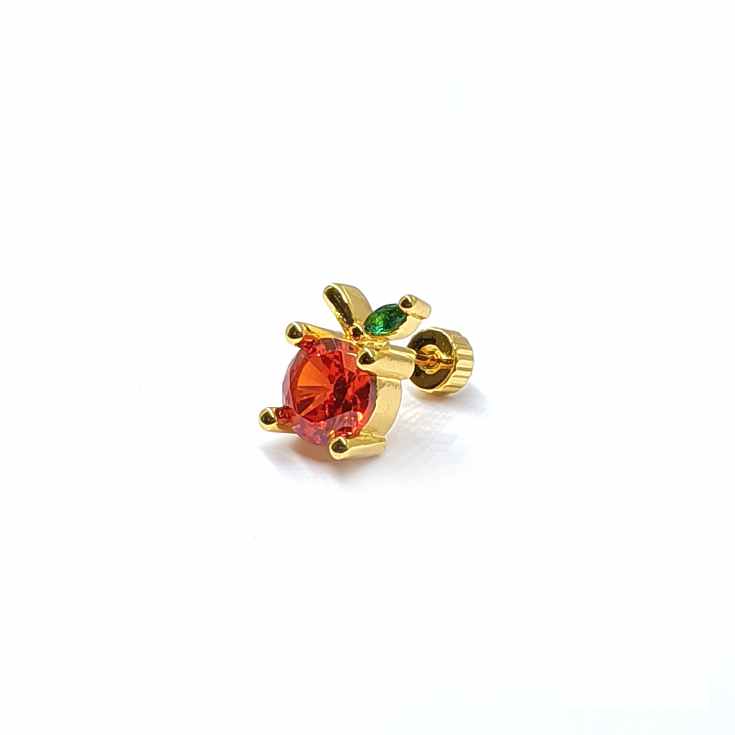 cascabela piercing dorado fruta circonitas colores