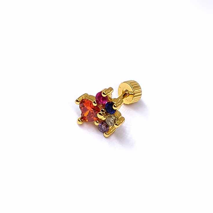 cascabela piercing dorado circonitas colores