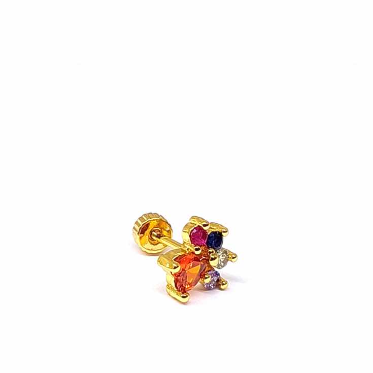 cascabela piercing dorado circonitas colores