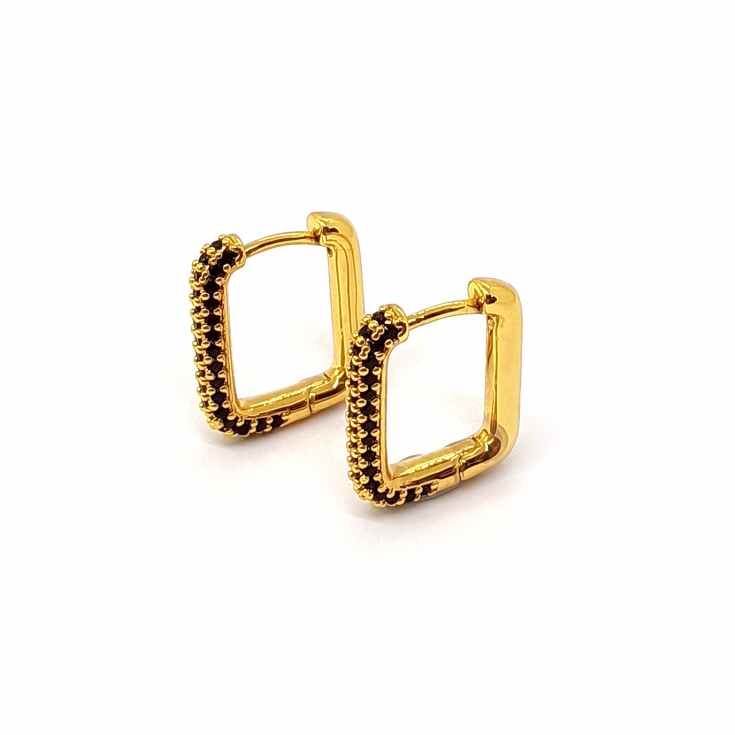 cascabela pendientes dorados aros cuadrados pequeños cascabela pendientes dorados aros cuadrados pequeños
