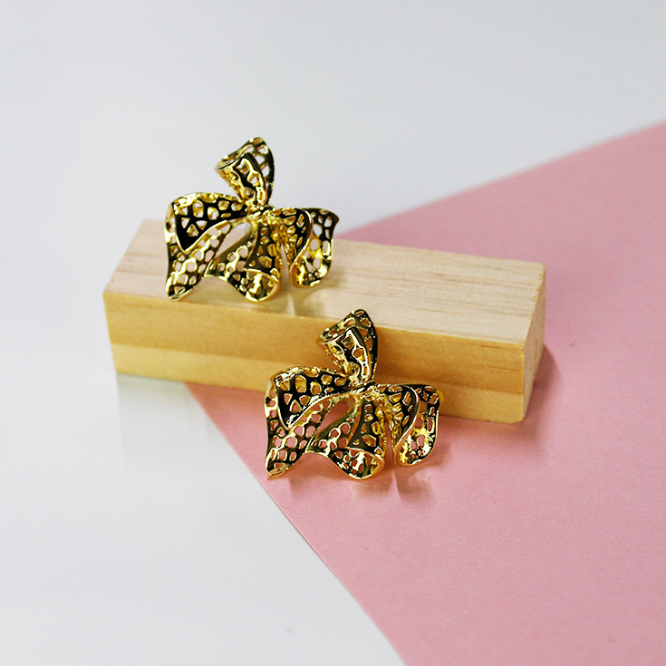 pendientes dorados lazo pendientes dorados lazo