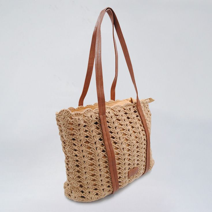bolso tejido camel de hombro