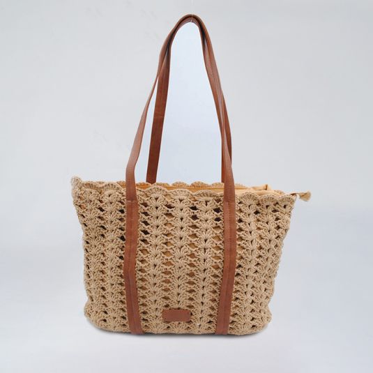 bolso tejido camel de hombro