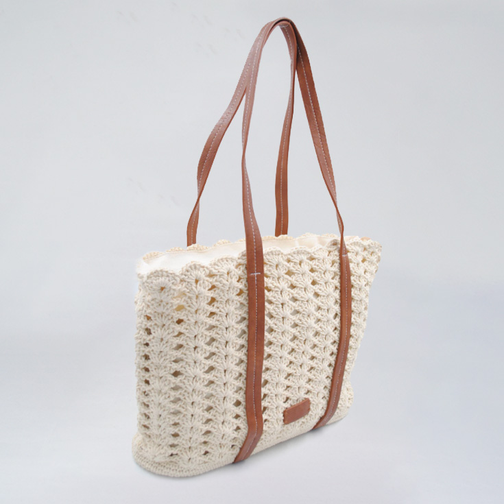 bolso tejido biege de hombro