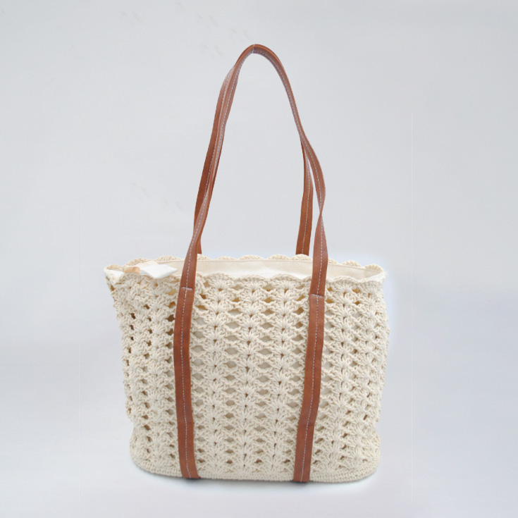 bolso tejido biege de hombro