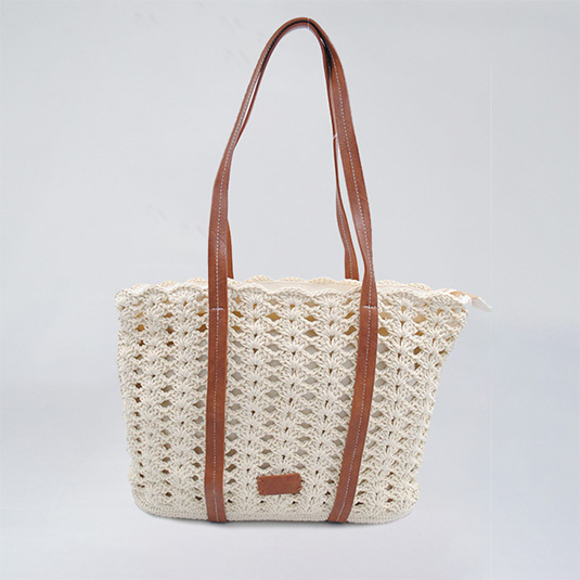bolso tejido biege de hombro