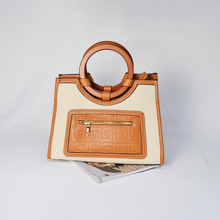 bolso asa de madera marron bolso asa de madera marron
