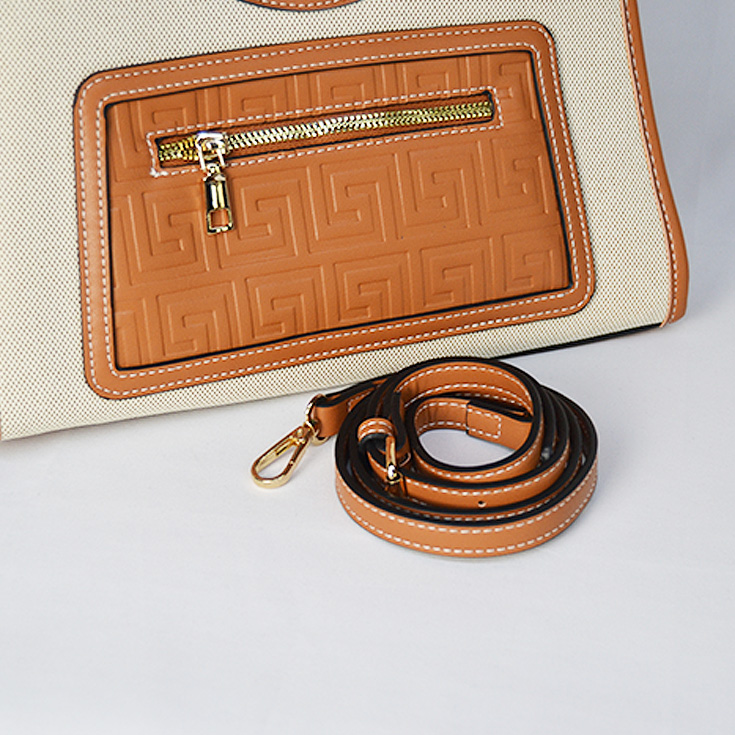 bolso asa de madera marron