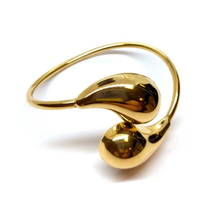 brazalete maxi gota dorado ajustable