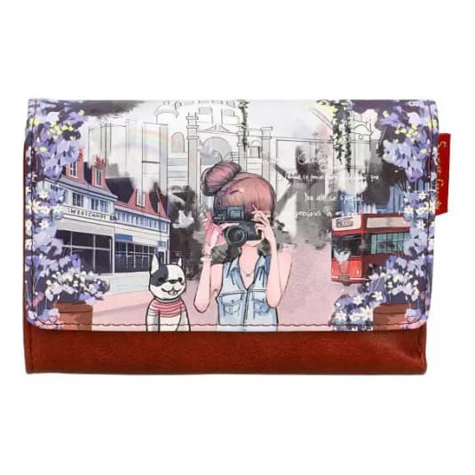 sweet & candy girl photographer with puppy cartera solapa