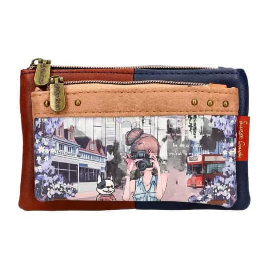sweet & candy girl photographer with puppy cartera monedero medianp