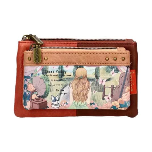 sweet & candy celo girl with puppy cartera monedero mediano