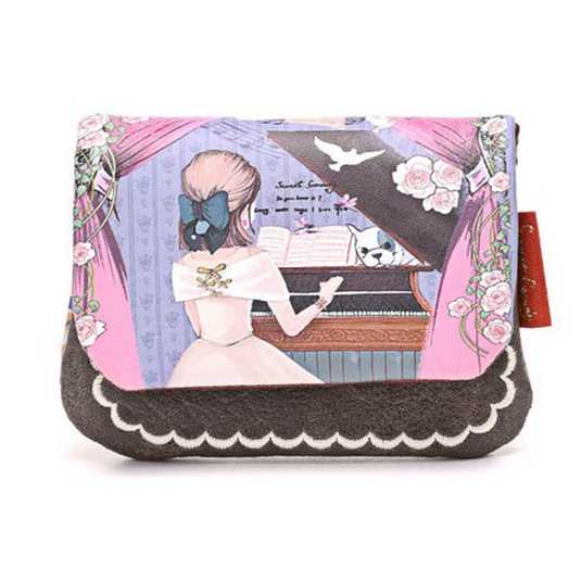 sweet & candy girl playing piano monedero solapa