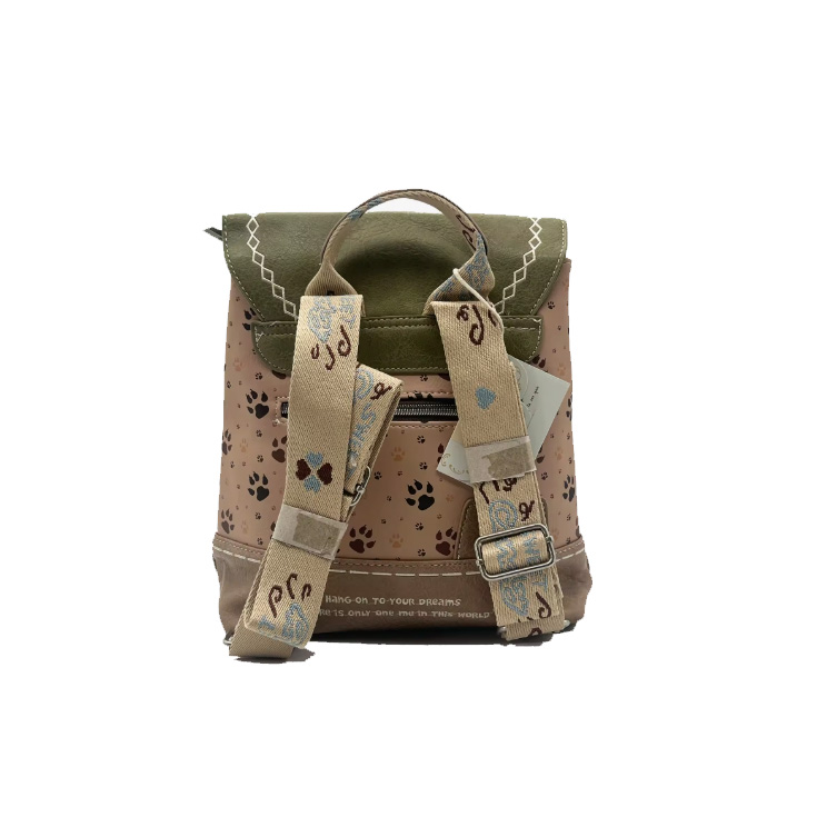 sweet candy mochila huellas kahki 