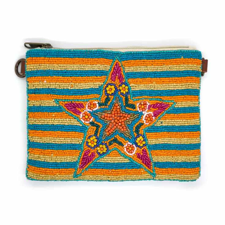 bolso clutch bordado pedreria estrella para mujer multicolor