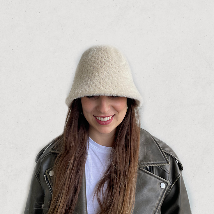 gorro pelo brillo blanco