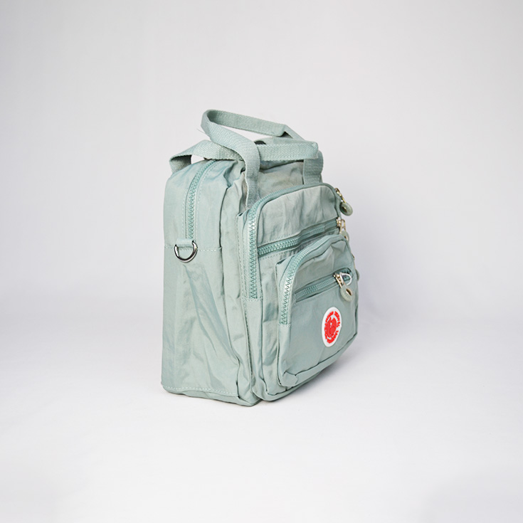 bolso mochila pequeña kaken verde turquesa