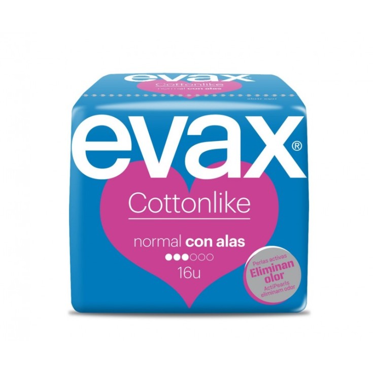 evax cottonlike compresa c/alas normal 16uds evax cottonlike compresa c/alas normal 16uds