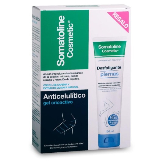 somatoline pack tratamiento choque gel reductor 400mk + crema anticelulitis regalo