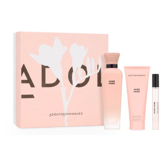 adolfo dominguez nude musk eau de parfum 120ml cofre 3 piezas adolfo dominguez nude musk eau de parfum 120ml cofre 3 piezas