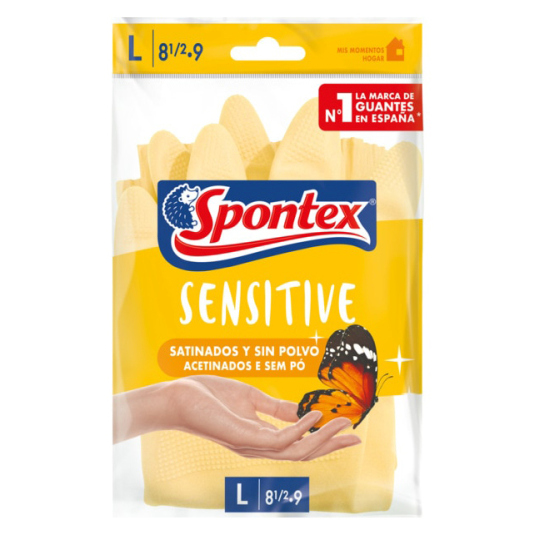 spontex sensitive ultra fresh guantes amarillos talla grande t8 1 par