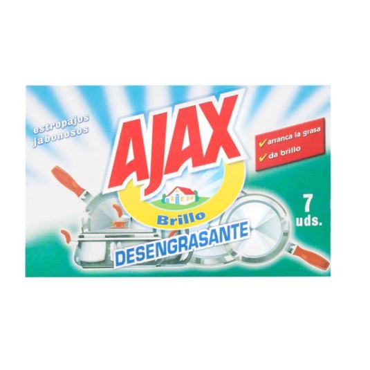 ajax estropajo brillo jabonoso desengrasante 7 unidades