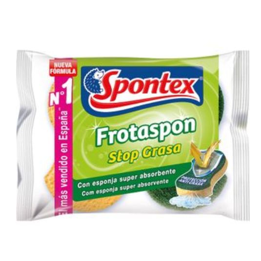 spontex frotaspon estropajo verde c/esponja 