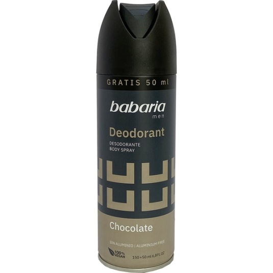babaria chocolate desodorante masculino spray 200ml