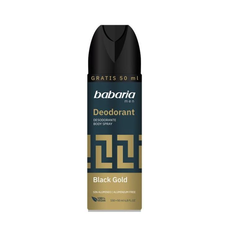 babaria desodorante masculino black gold spray 200ml babaria desodorante masculino black gold spray 200ml