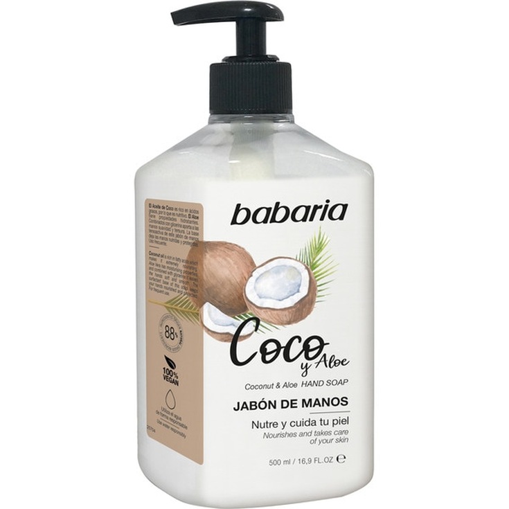babaria jabon liquido de manos coco dosificador 500ml babaria jabon liquido de manos coco dosificador 500ml