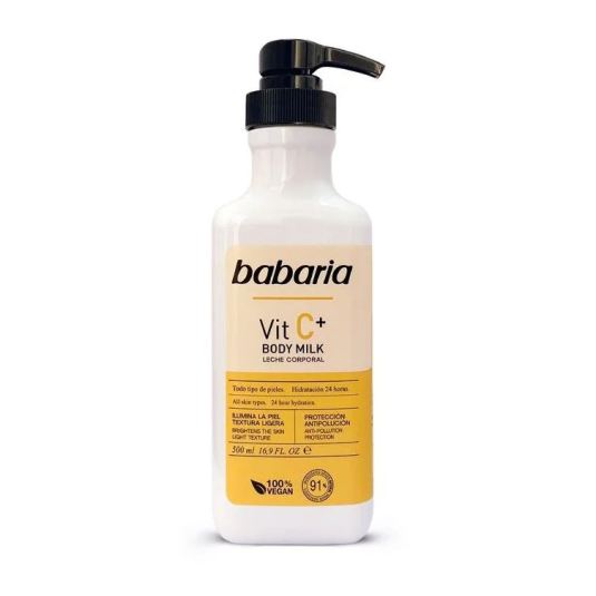 babaria vic c+ body milk vitamina c dosificador 500ml