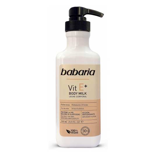babaria body milk hidratante vitamina e 500ml