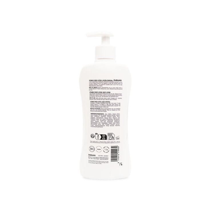 body babaria vit e dosificador 400ml