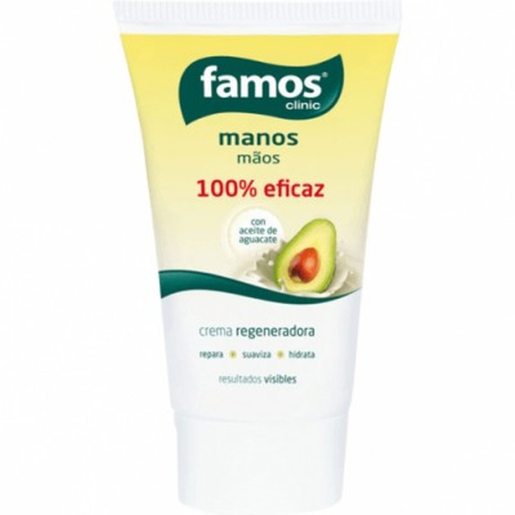 famos crema de manos regeneradora con aceite de aguacate 100ml