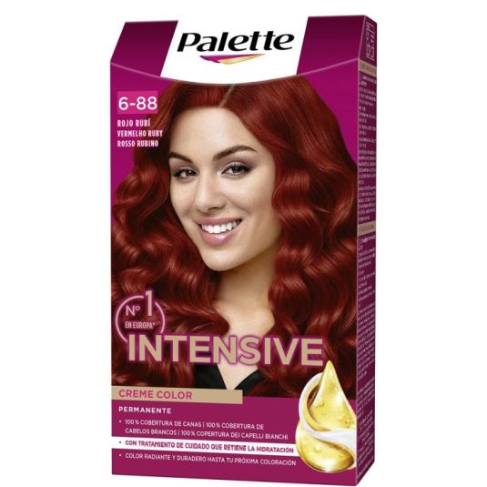 palette intensive creme color tinte permanente 6.88 rojo rubi