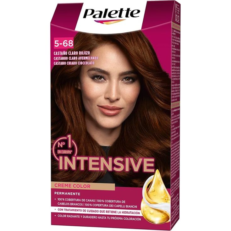 palette intensive creme color tinte permanente 5.68 castaño claro rojizo