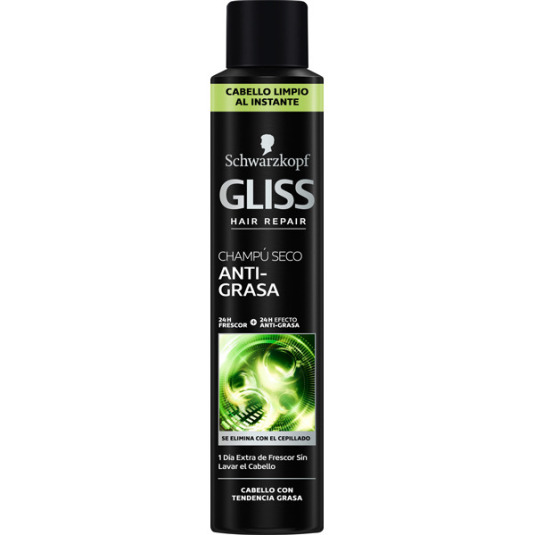 gliss hair care champu seco anti-grasa para cabellos 200ml