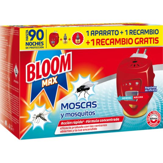 bloom aparato electrico moscas + 2 recambios