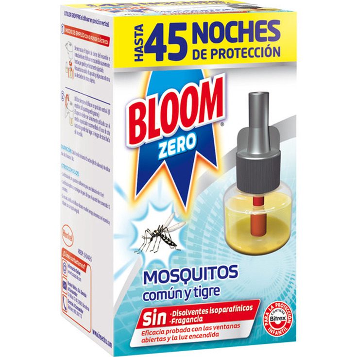 bloom zero insecticida electrico liquido volador antimosquitos comun y tigre 1 recambio bloom zero insecticida electrico liquido volador antimosquitos comun y tigre 1 recambio