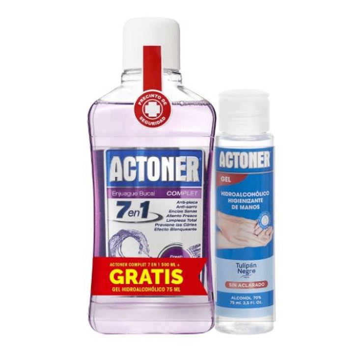 actoner enjuague bucal complet 7en1 500ml + regalo gel hidroalcoholico 75ml actoner enjuague bucal complet 7en1 500ml + regalo gel hidroalcoholico 75ml