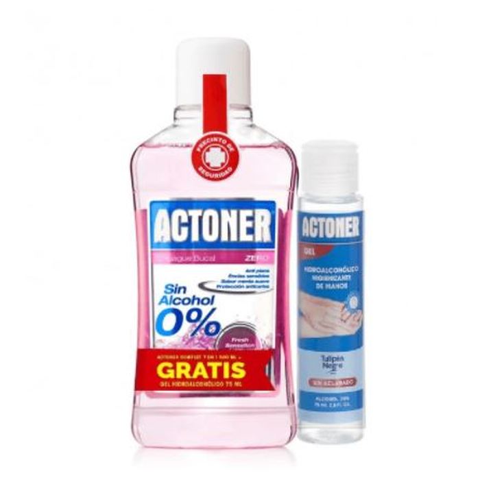 actoner enjuague bucal zero 500ml + regalo gel hidroalcoholico 75ml actoner enjuague bucal zero 500ml + regalo gel hidroalcoholico 75ml