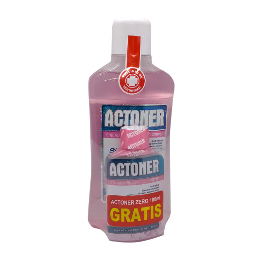 actoner enjuague bucal zero 500ml + mini talla gratis
