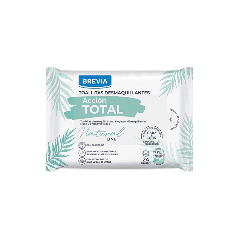 brevia toallitas humedas desmaquillantes natural line 24 unidades