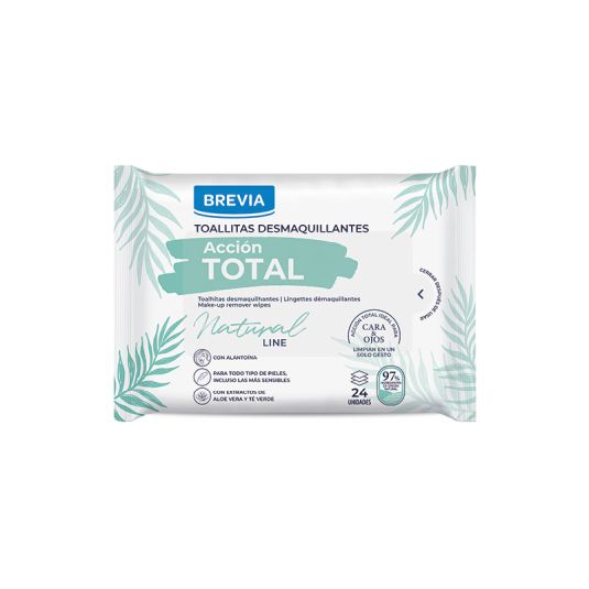 brevia toallitas humedas desmaquillantes natural line 24 unidades