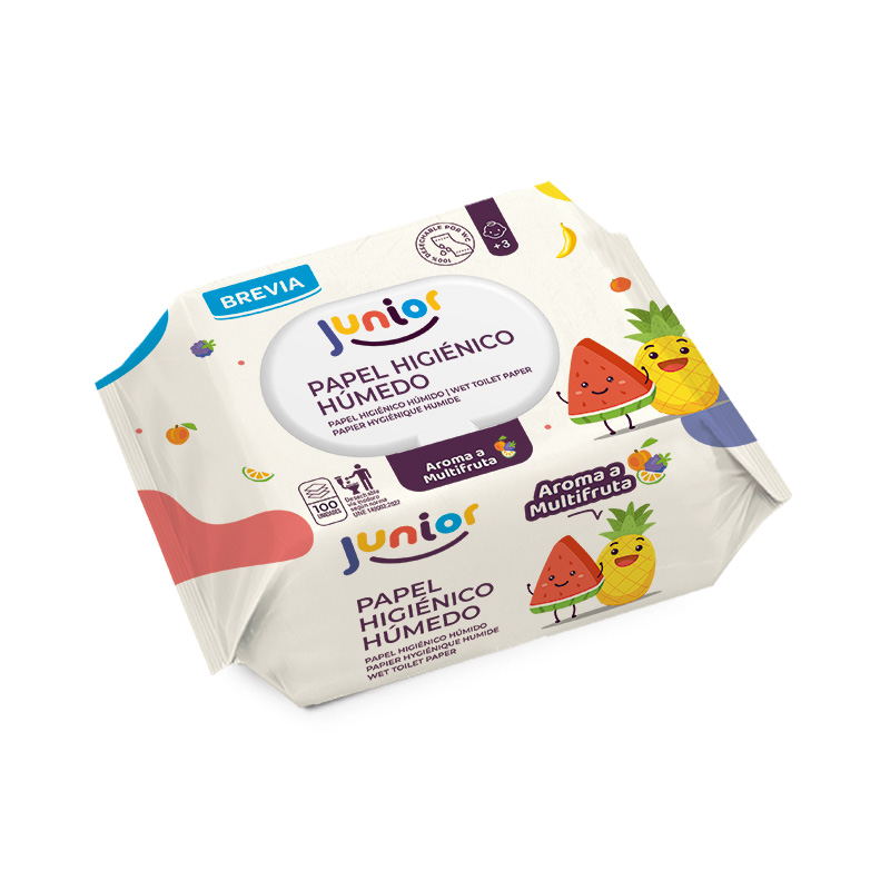 brevia papel higienico humedo junior 100 unidades